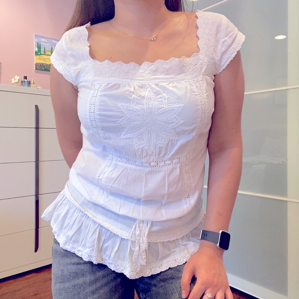 Vintage cotton embroidered top